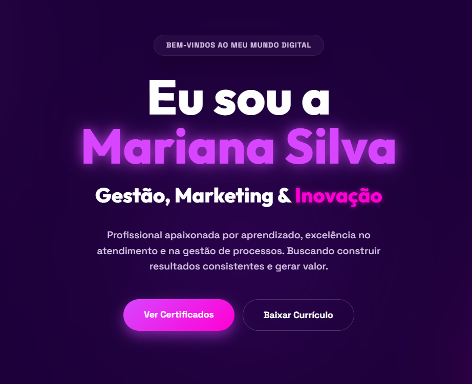 Portfólio Personalizado - Modelo 1 (Criativo)
